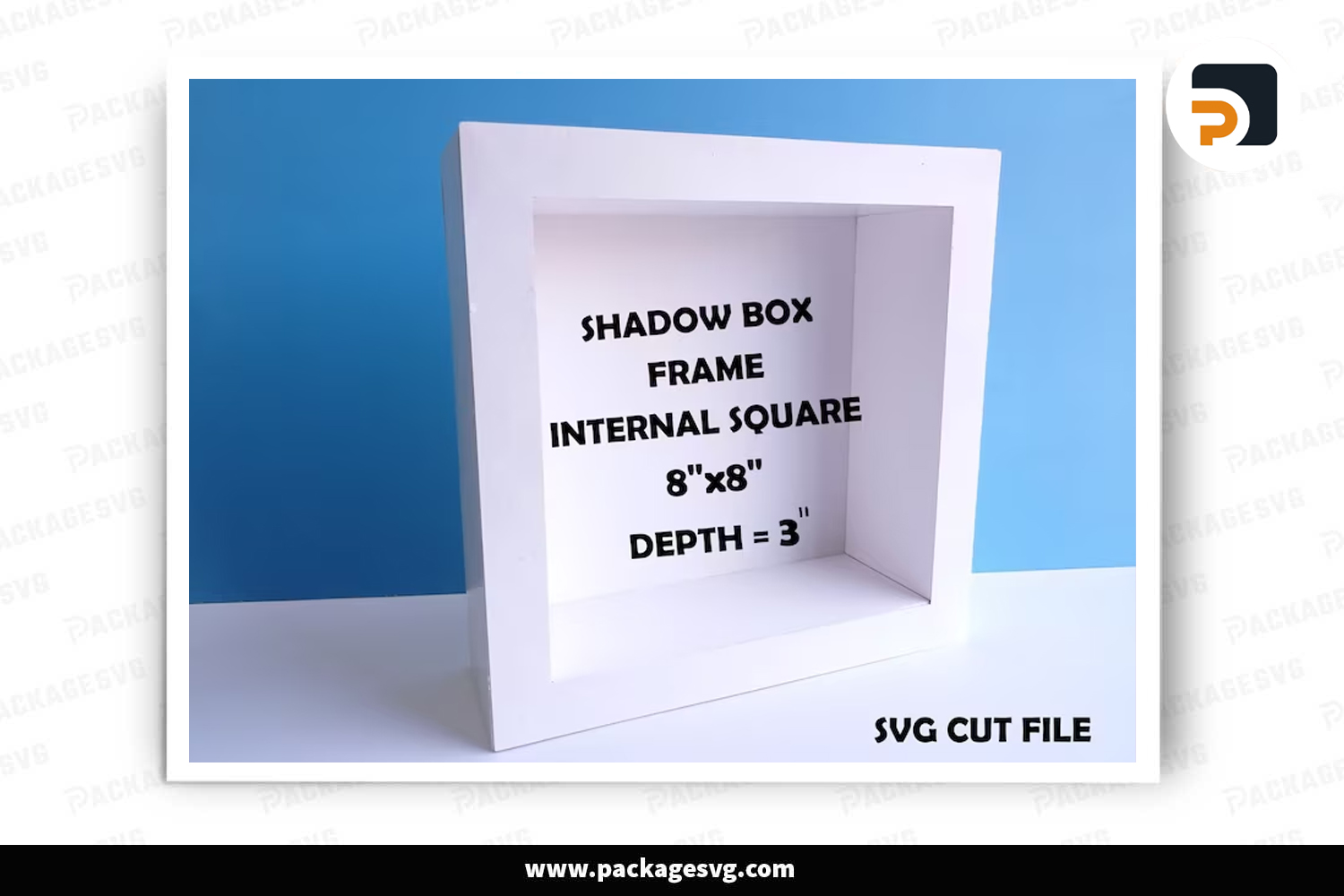 3D Shadow Box Frame 20x20, SVG Paper Cut LFGB3LEH - Package SVG