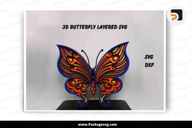 3D Butterfly Layered SVG, Butterfly Mandala Templates Digital Download LF7LDU7K