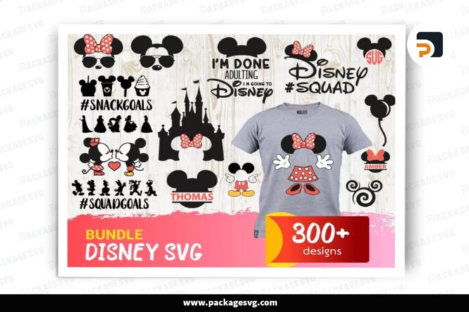 Disney SVG Bundle, 300 Designs SVG PNG EPS DXF PDF Digital Download LEGKXBWC