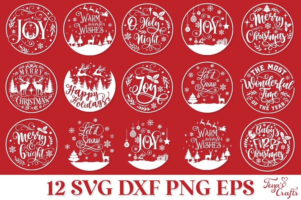 Merry Christmas Quote 2023 SVG PNG DXF EPS Digital Download|||||