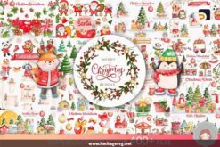 20 Watercolor Christmas Clipart Bundle PNG Digital Download LBVY6KFP