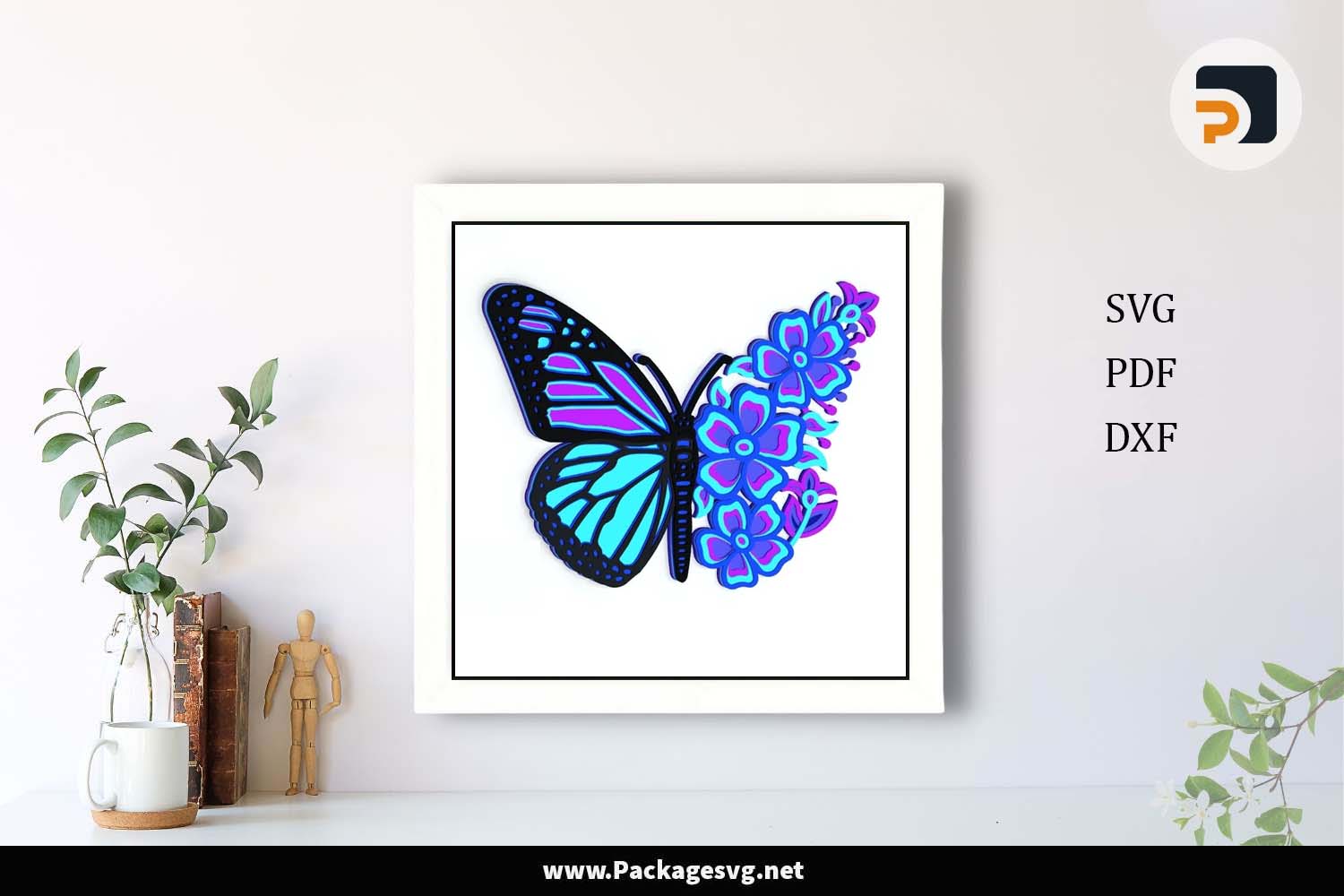 3D Butterfly Mandala SVG