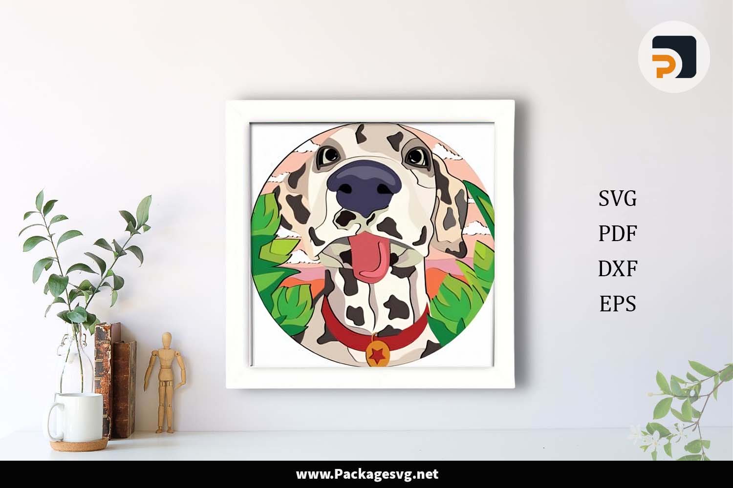 3D Cute Dane Shadowbox SVG