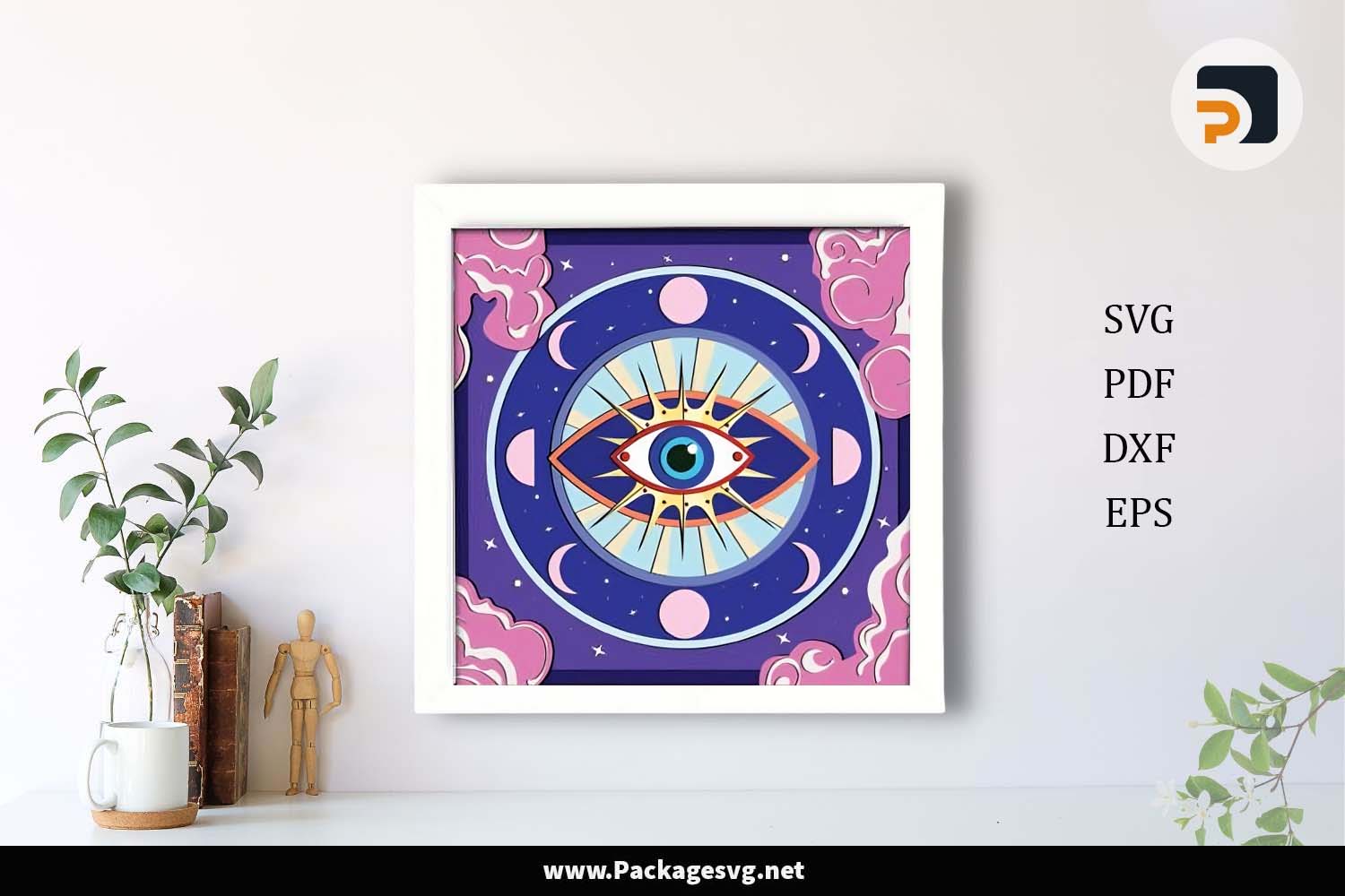 3D Evil Eye Shadowbox SVG