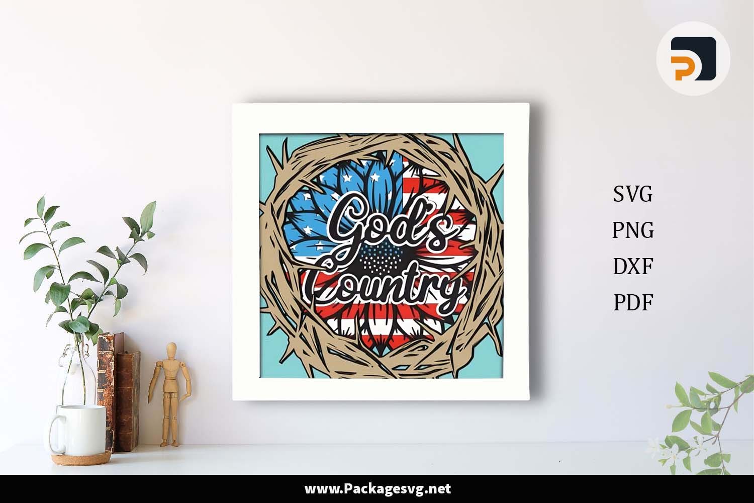 3D God‘s Country Shadow Box SVG