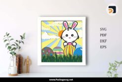 3D Happy Easter Shadowbox SVG