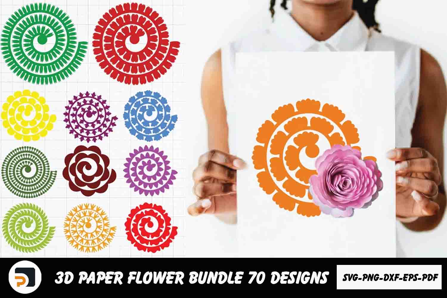 3D Gold Black Floral Paper Flowers 20 Oz Skinny Tumbler