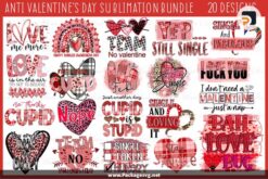 20 PNG Files Digital Download LCVDAHEI|Anti-Valentine's Day Sublimation Bundle