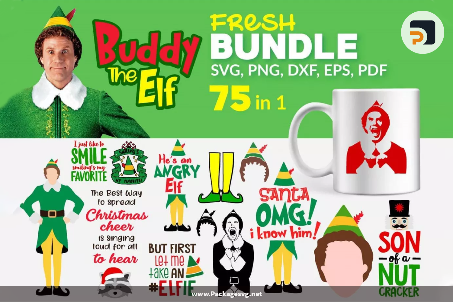 Buddy The Elf Christmas SVG Bundle