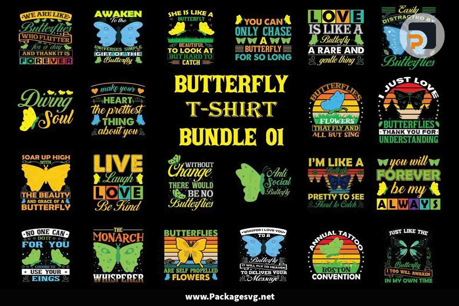 Butterfly T-Shirt Design Bundle