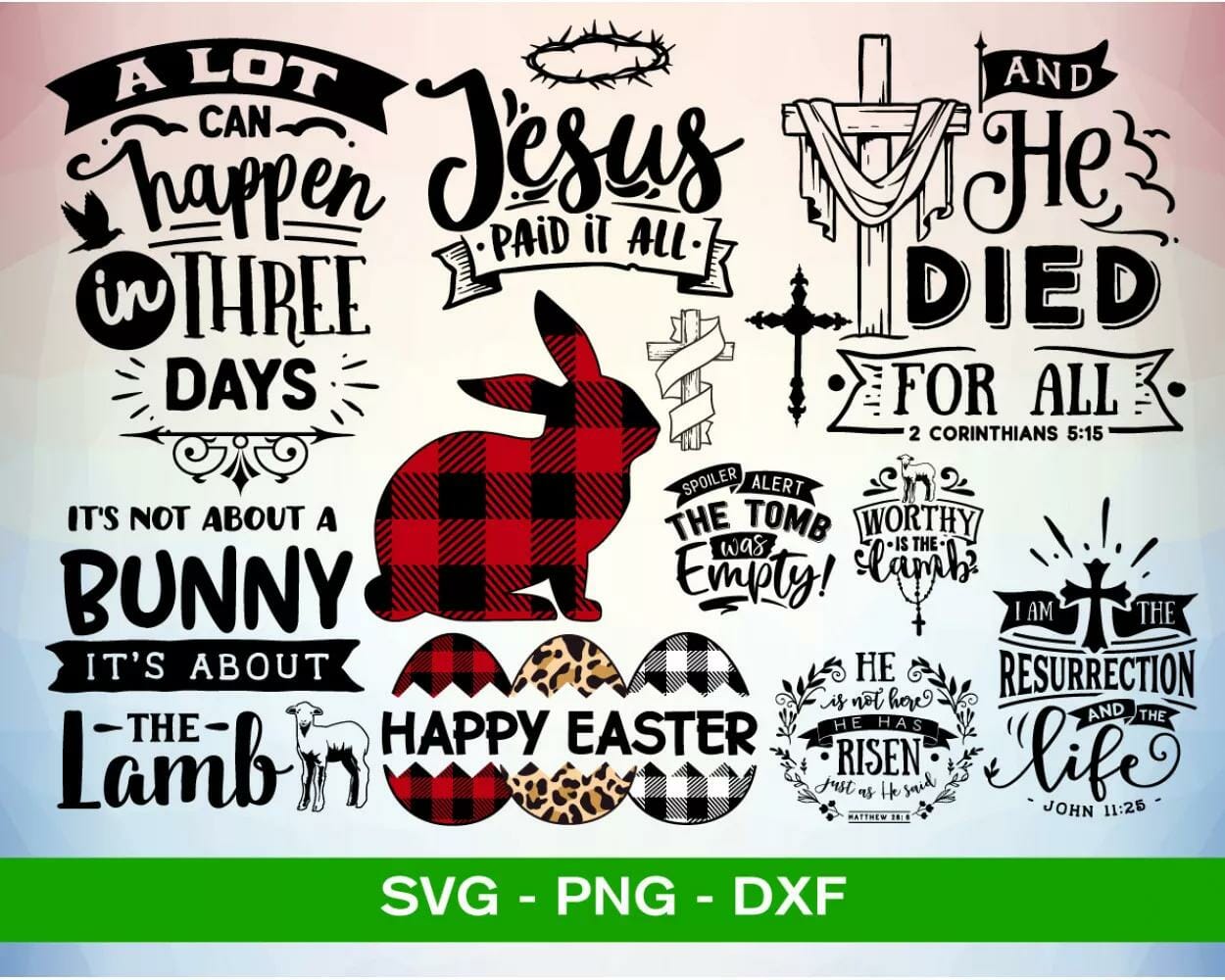 100+ Designs Digital Download1|||Christian Easter SVG PNG DXF