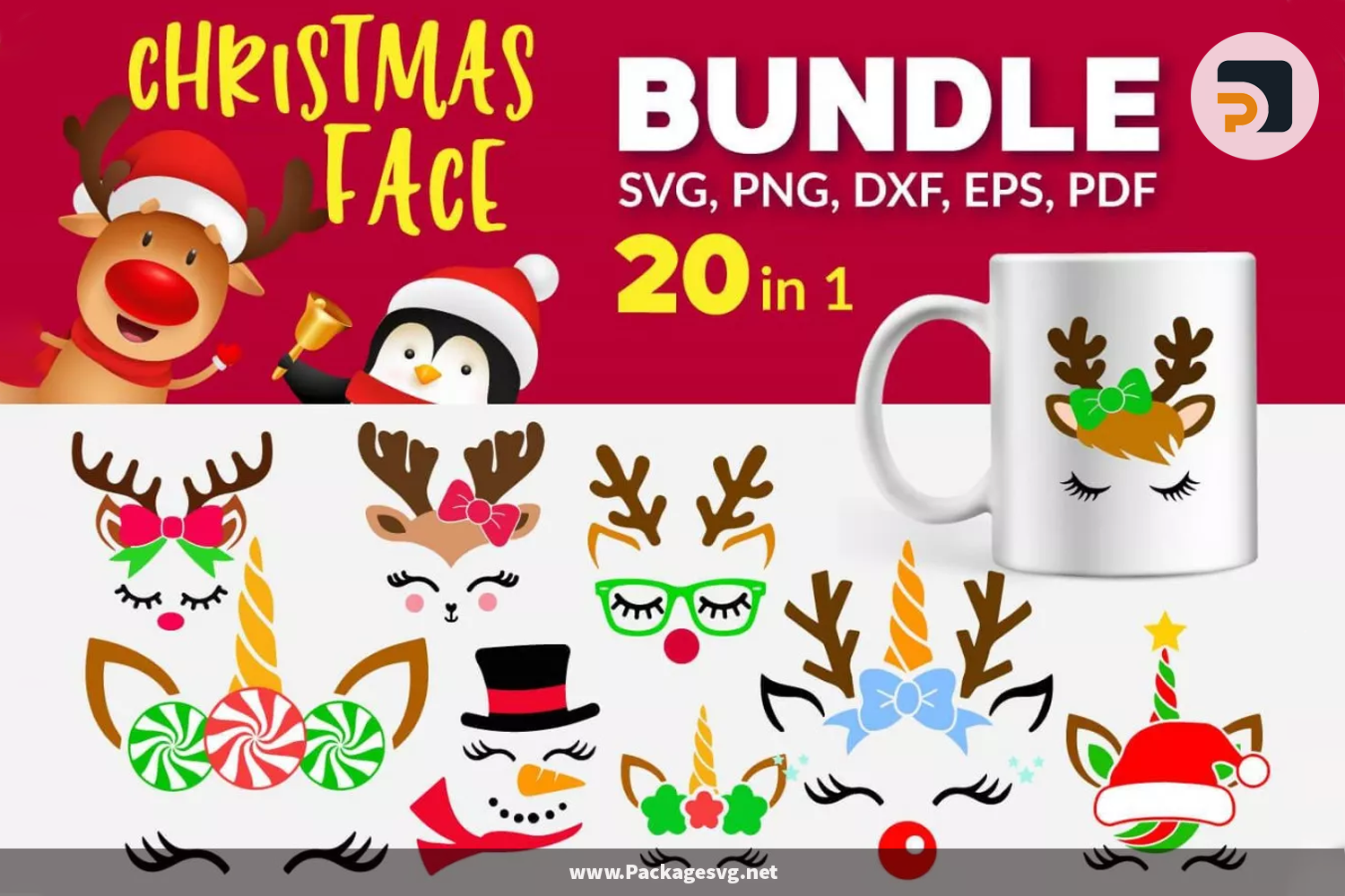 Christmas Face SVG Bundle