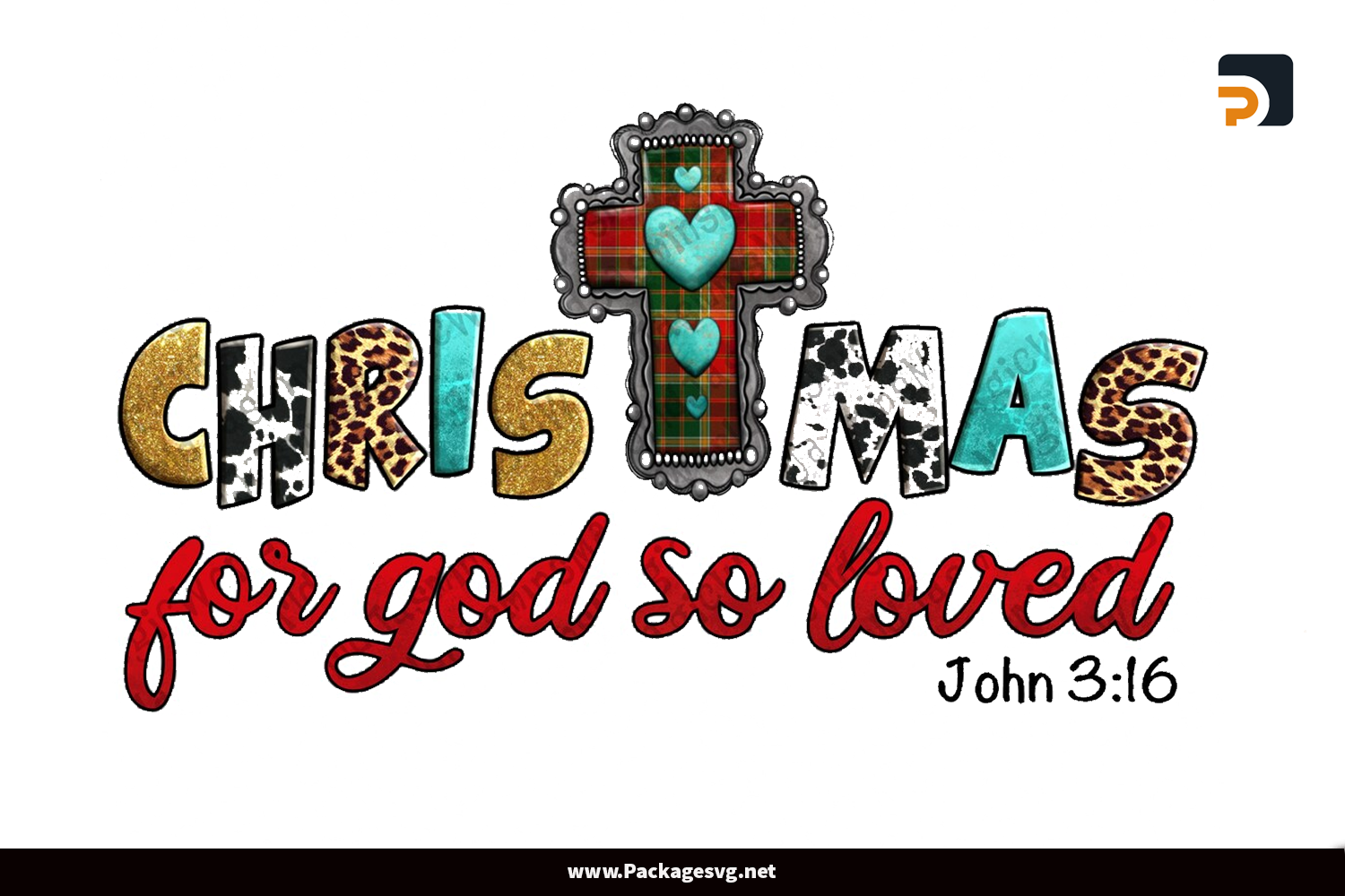 Christmas For God So Loved John 3:16 PNG Sublimation Design Digital Download||