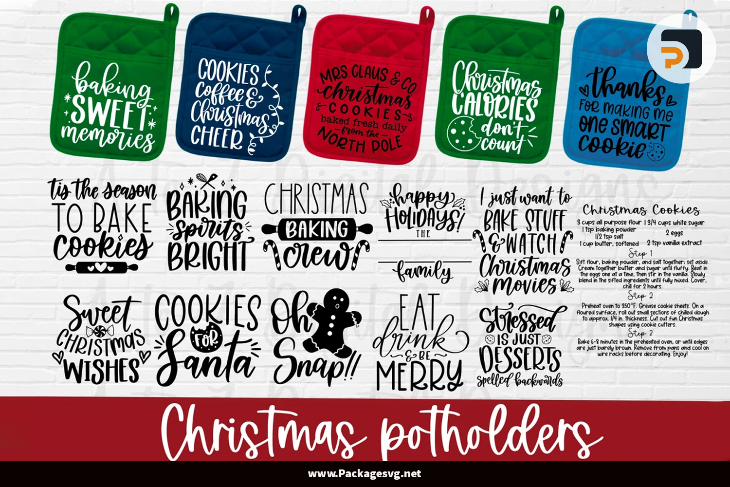 Christmas Potholder SVG Bundle