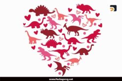 Colored Dinosaur Heart SVG