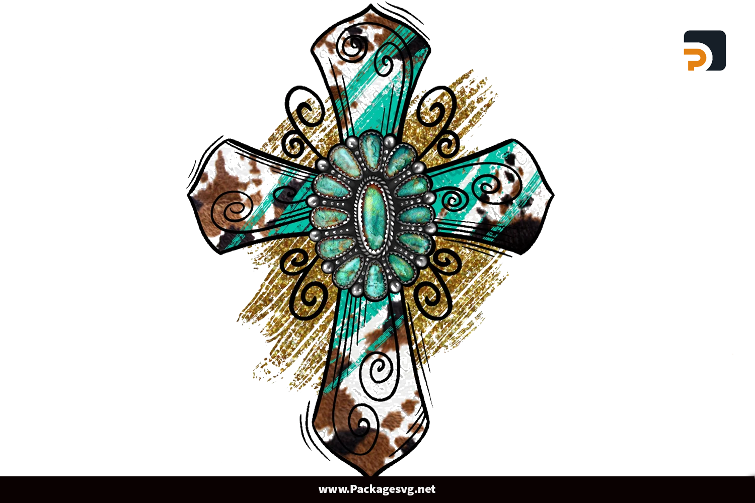 Cowhide cross PNG file for sublimation
