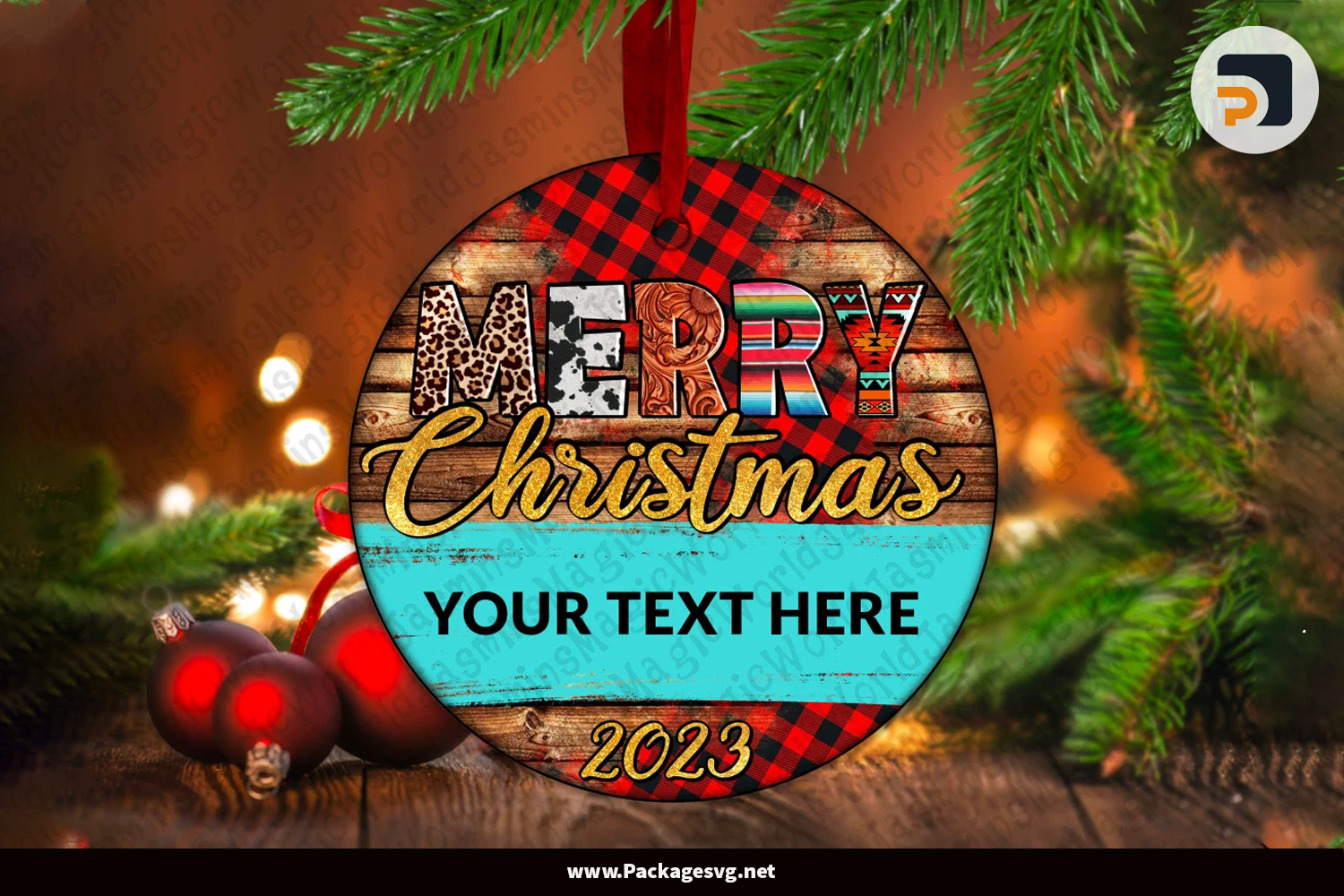 Custom Merry Christmas Ornament 2023 PNG