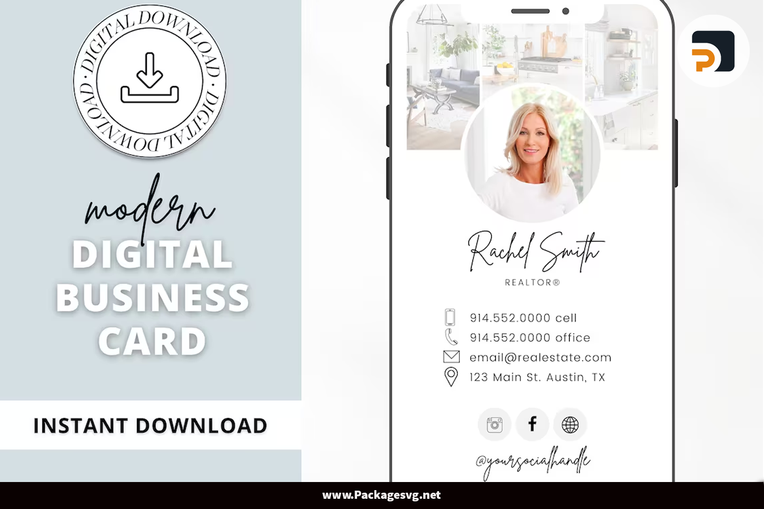 Digital Business Card Canva Template