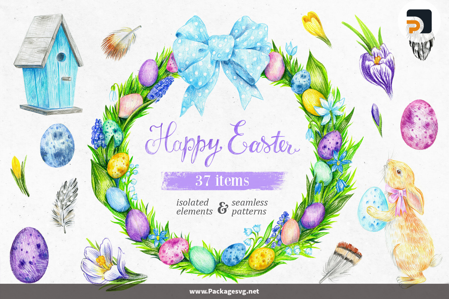 Easter Set 37 Drawings In PNG Digital Download|||