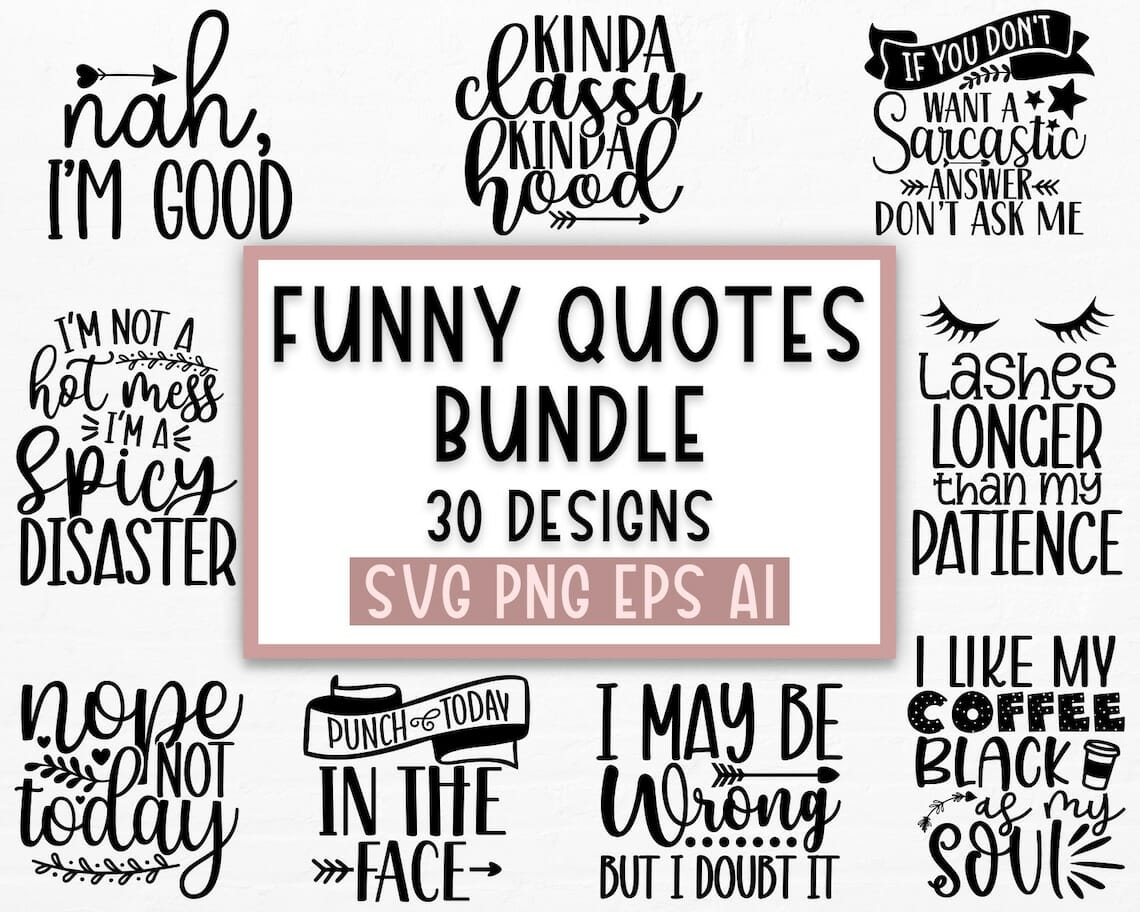 30 Designs Sarcastic SVG PNG EPS AI Digital Download||||||