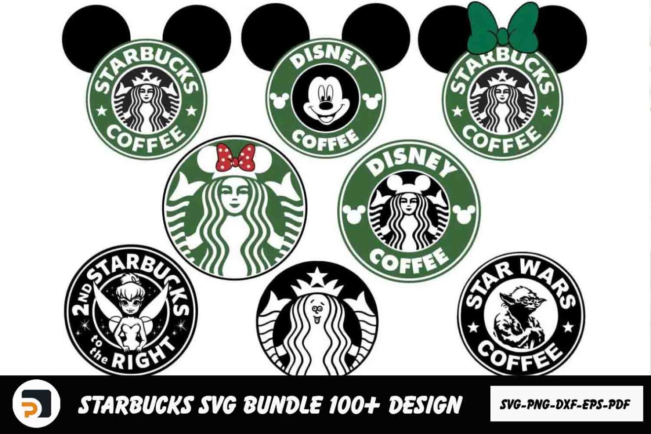 Funny Starbucks Bundle SVG PNG EPS DXF PDF, 100+ Designs Digital ...