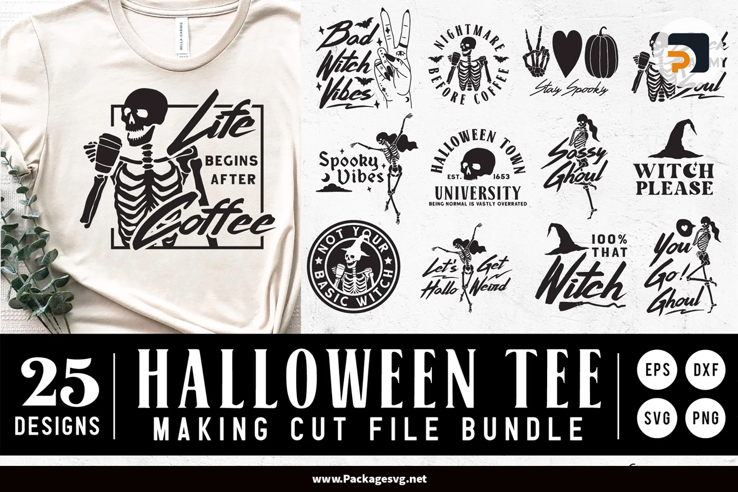 Halloween Tee Bundle SVG PNG EPS DXF