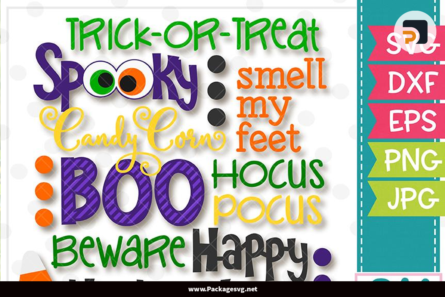 Halloween Words Design SVG DXF EPS PNG JPG