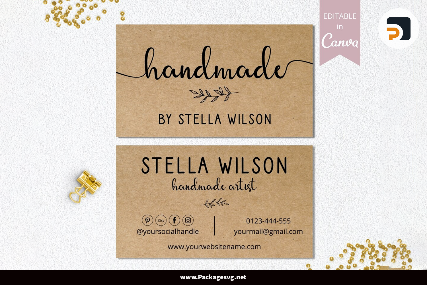 Handmade Business Card Canva Template