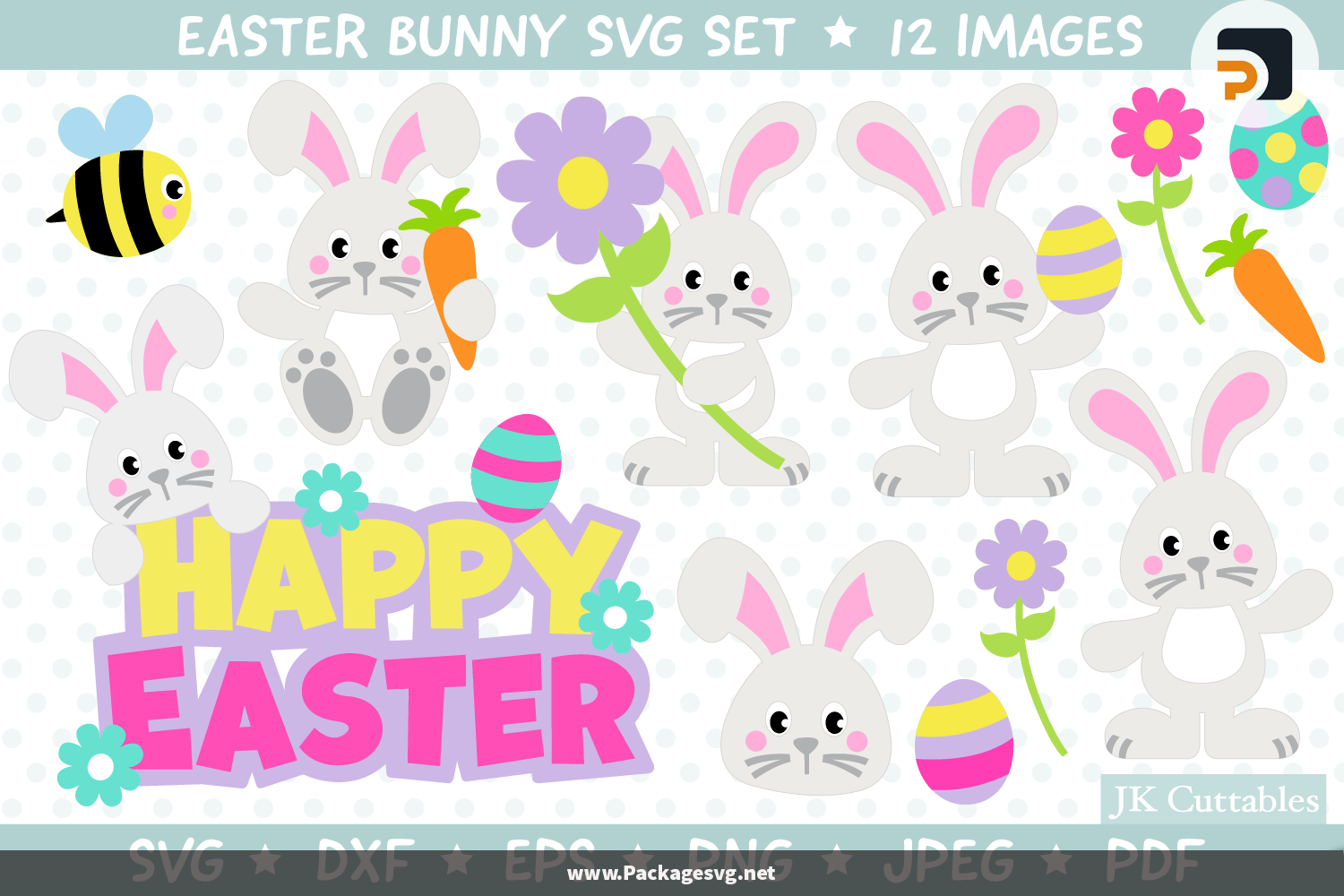 Happy Easter Bunny SVG Bundle