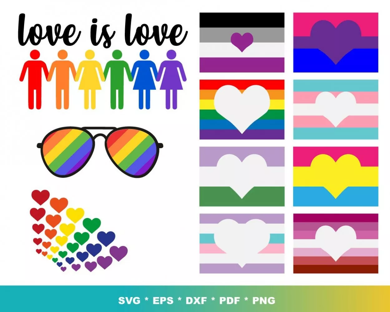 LGBT Pride SVG Bundle, 100+ Designs SVG PNG EPS DXF PDF Digital Download  LGAJCMOY - Package SVG