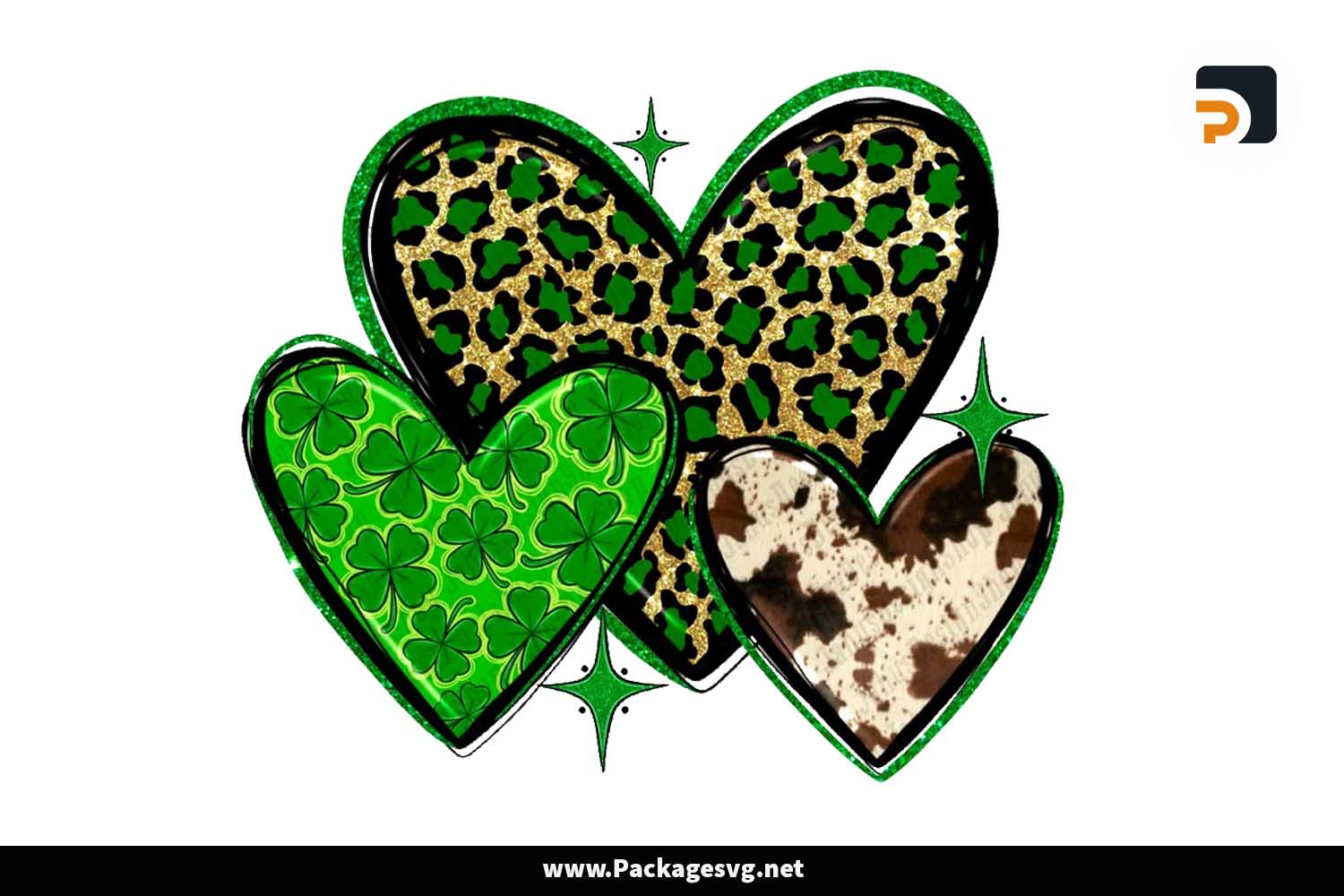 Leopard Cowhide Hearts PNG