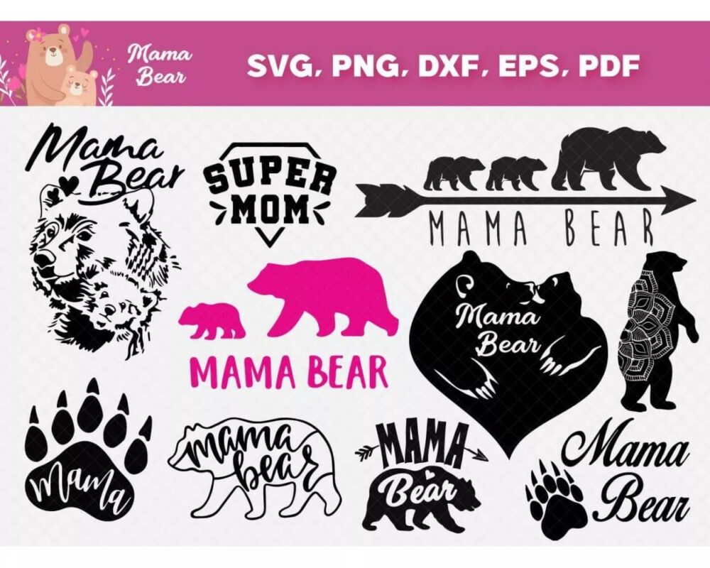 Mama Bear SVG PNG EPS Graphic by MORO Design · Creative Fabrica