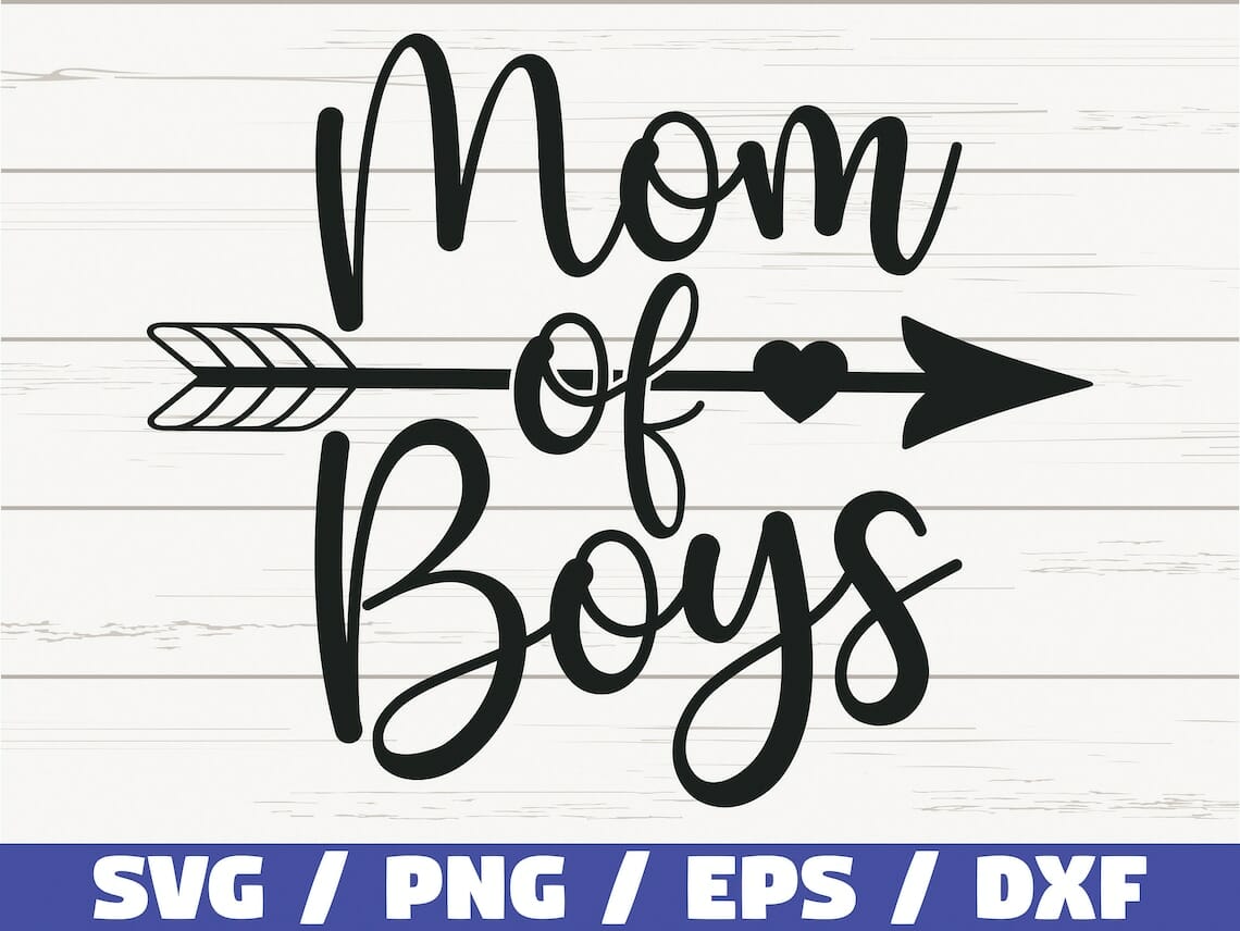 boy mama, mom of boys - free svg file for members - SVG Heart