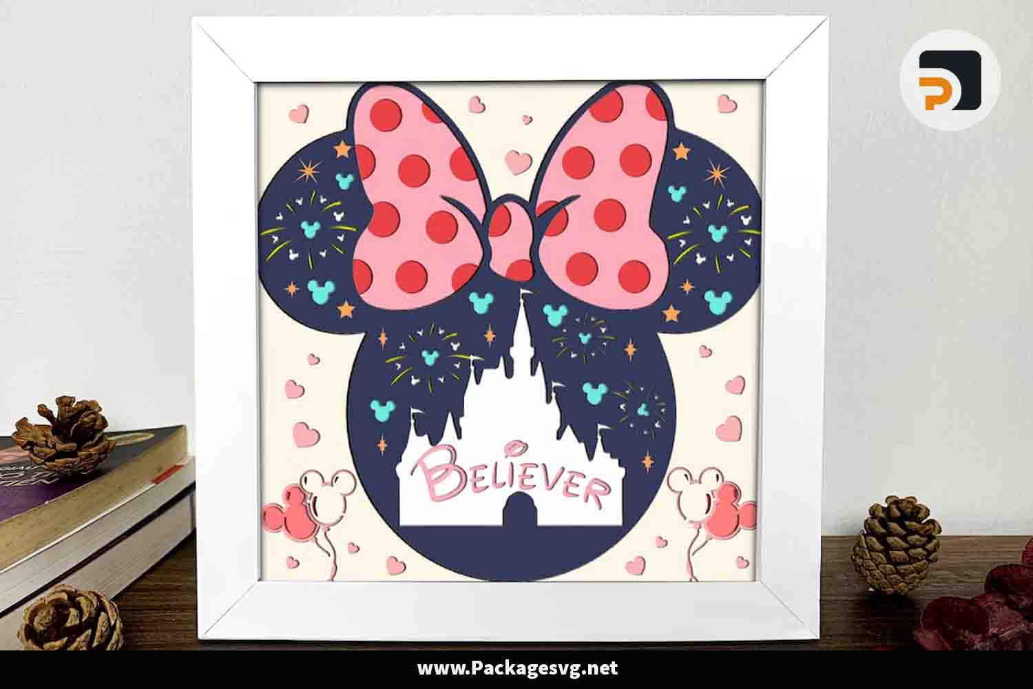 Mouse Girl Shadow Box Svg
