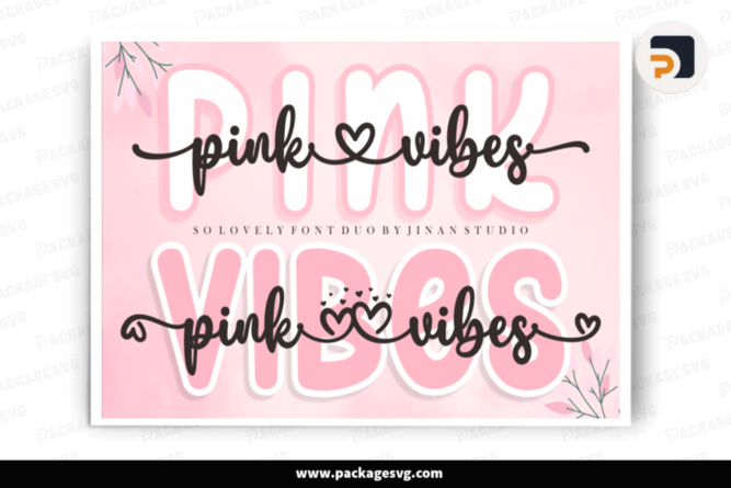 Pink Vibes Duo Font OTF TTF File Digital Download LCY69FXT