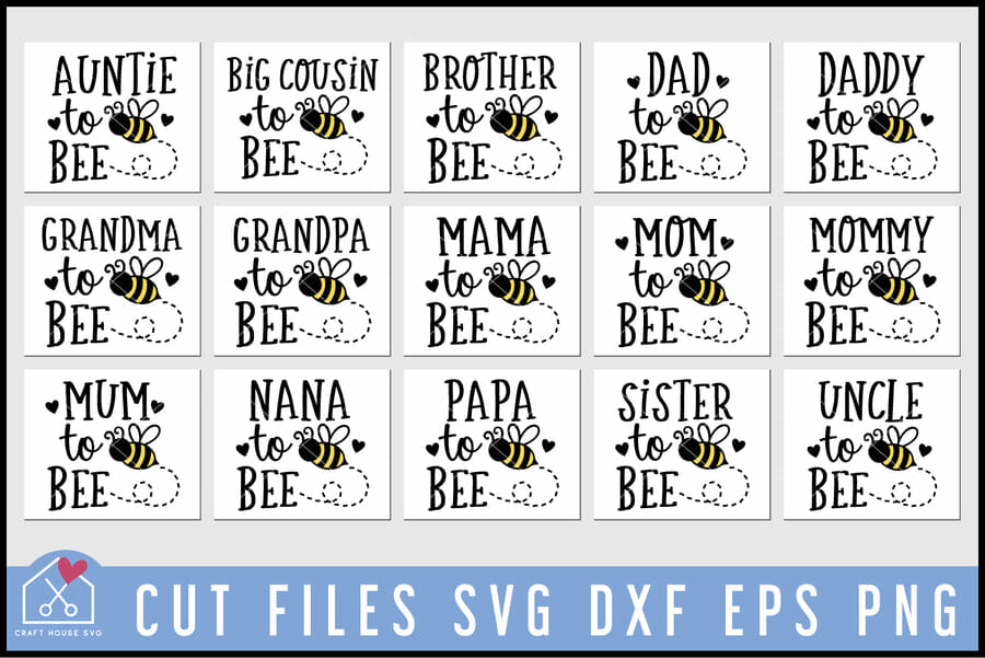 Bumble Bee Family Cut Files|