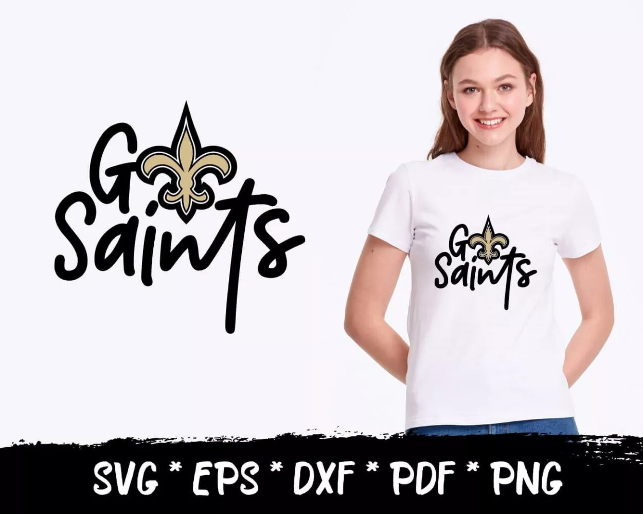 New Orleans Saints Girl Svg Dxf Eps Png file – lasoniansvg