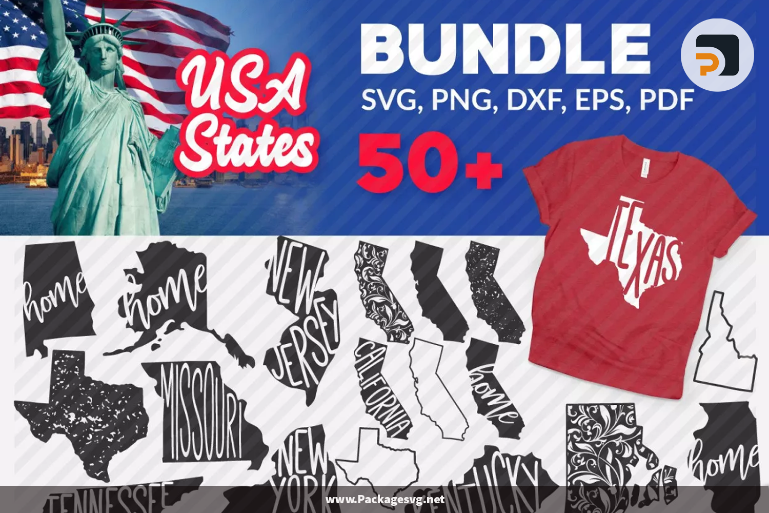 USA Bundle SVG PNG EPS DXF PDF