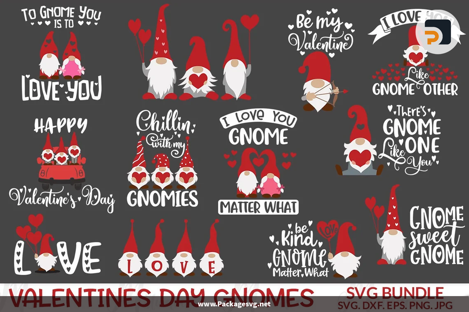 Valentines Day Gnomes SVG Bundle