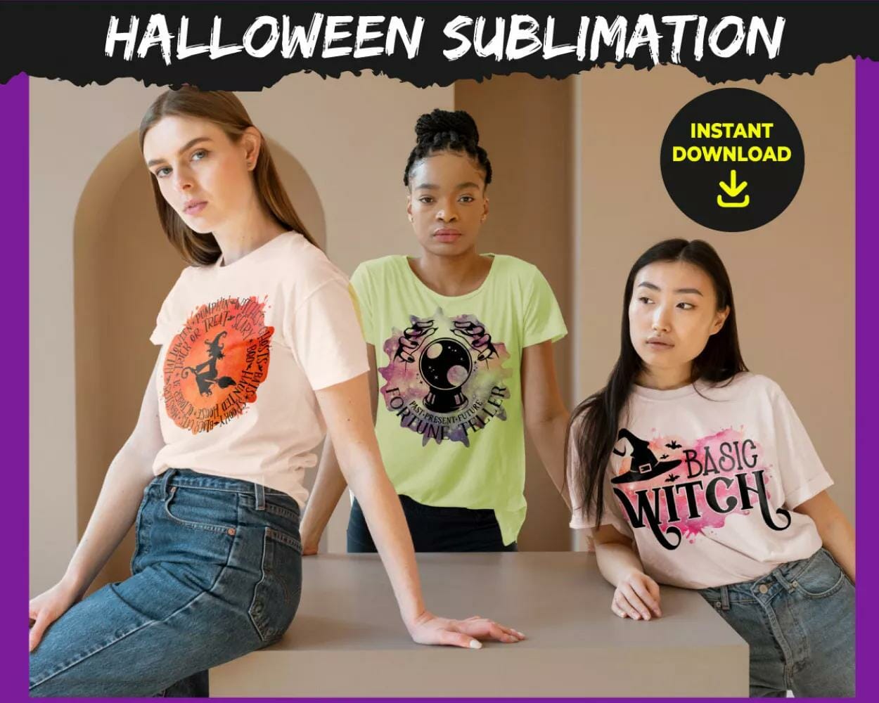 12 Designs Halloween Digital Download LF0ESG5V||||Witch Sublimation Bundle PNG