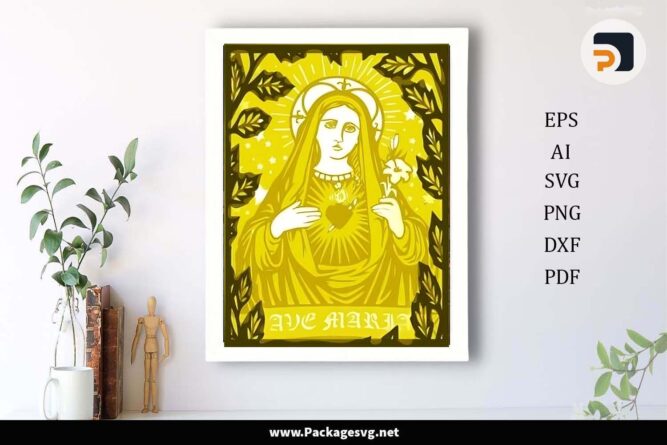 Ave Maria Light Box, Religion Template For Cricut LHRCZ6MC