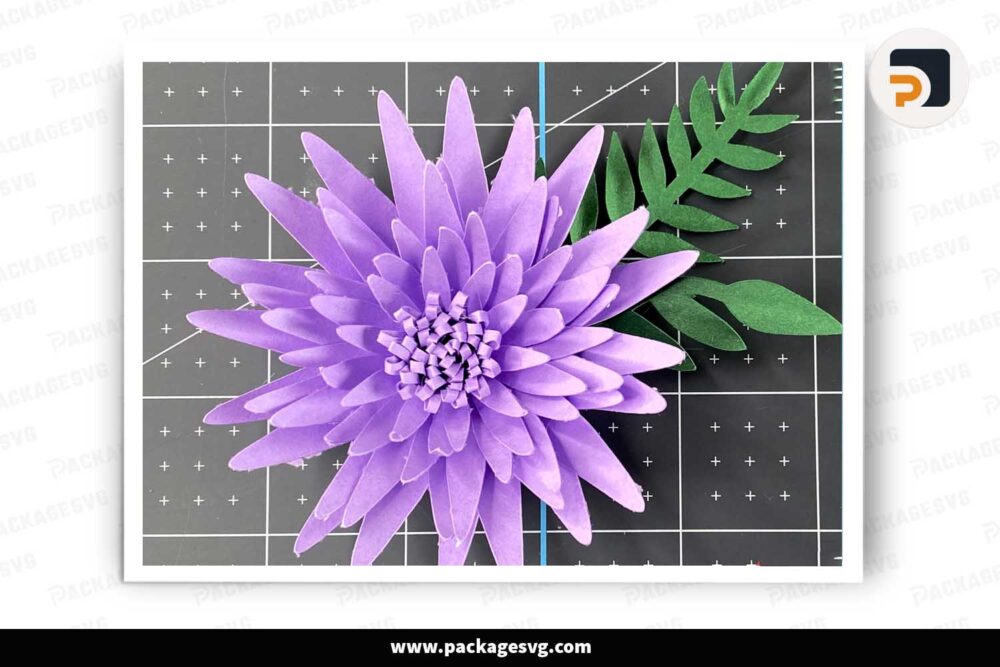 Chrysanthem Flower Paper, SVG Template For Cricut LHO6H50W - Package SVG