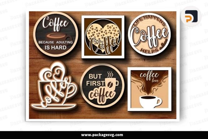 Coffee Bar Bundle, Welcome Decor Template For Cricut LI3ZALES