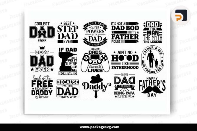 Father's Day SVG Bundle, 25 Dad T-Shirt Designs LI8B2GWL