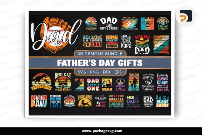 Father's Day SVG Bundle, 30 Dad T-Shirt Designs LI8ARJV8