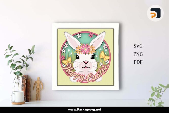 Happy Easter Shadow Box, Bunny Template For Cricut LI2FXM81