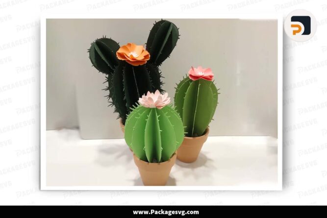 3D Cactus Paper, Flower Template For Cricut LIMYUASW