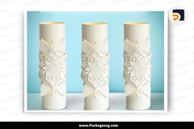 3D FLower Lantern Paper, SVG Template For Cricut LIL58DSM