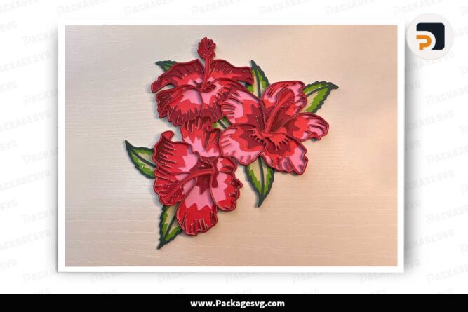 3D Layered Mandala Hibiscus, Flower Template For Cricut LJ570AB1