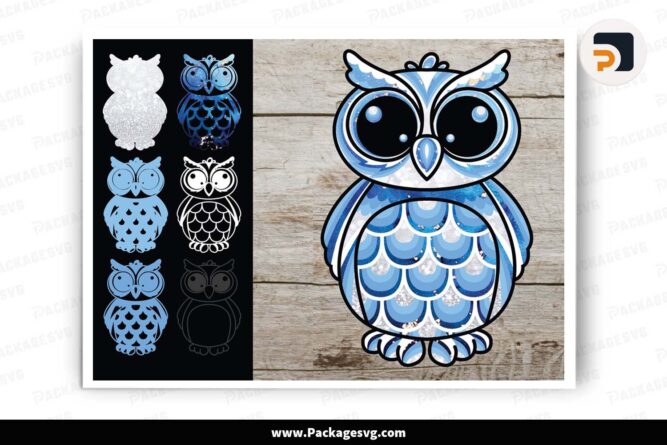 3D Mandala Owl Paper, SVG Template For Cricut LIL397IM